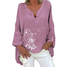 Load image into Gallery viewer, Long Sleeve Plus Size Cotton Linen Shirt