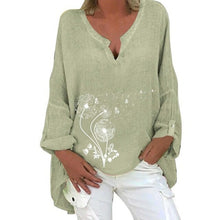 Load image into Gallery viewer, Long Sleeve Plus Size Cotton Linen Shirt