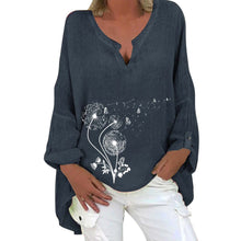 Load image into Gallery viewer, Long Sleeve Plus Size Cotton Linen Shirt