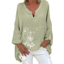 Load image into Gallery viewer, Long Sleeve Plus Size Cotton Linen Shirt