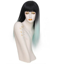Load image into Gallery viewer, Long Straight Wig with Bangs Pink Hair Sythetic Grey Wigs For Women