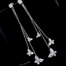 Load image into Gallery viewer, Long Tassel Butterfly Drop Earrings