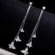 Load image into Gallery viewer, Long Tassel Butterfly Drop Earrings