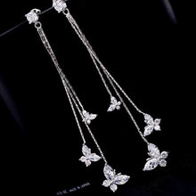 Load image into Gallery viewer, Long Tassel Butterfly Drop Earrings