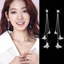 Load image into Gallery viewer, Long Tassel Butterfly Drop Earrings