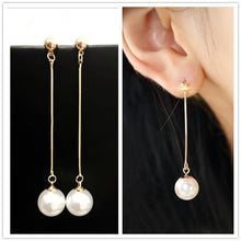 Load image into Gallery viewer, Long Tassel Simulated Pearl Drop Earrings for Women Gift Bijoux Korean
