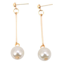 Load image into Gallery viewer, Long Tassel Simulated Pearl Drop Earrings for Women Gift Bijoux Korean