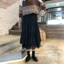 Load image into Gallery viewer, Long Tulle Midi Skirts Womens 2020 Autumn Elastic High Waist Mesh Tutu