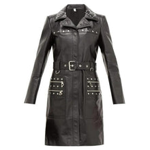 Load image into Gallery viewer, Long spring genuine leather jacket sashes