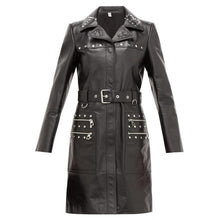 Load image into Gallery viewer, Long spring genuine leather jacket sashes