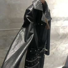 Load image into Gallery viewer, Long spring genuine leather jacket sashes