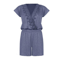 Load image into Gallery viewer, Playsuits Summer Beach Sun rompers Sexy Lady Solid Deep V - Sophornlilly