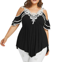 Load image into Gallery viewer, Loose Blouse Off Shoulder Lace Tee Shirt Tunic
