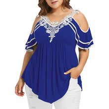 Load image into Gallery viewer, Loose Blouse Off Shoulder Lace Tee Shirt Tunic