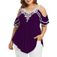 Load image into Gallery viewer, Loose Blouse Off Shoulder Lace Tee Shirt Tunic