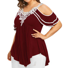 Load image into Gallery viewer, Loose Blouse Off Shoulder Lace Tee Shirt Tunic