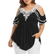 Load image into Gallery viewer, Loose Blouse Off Shoulder Lace Tee Shirt Tunic