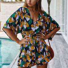 Load image into Gallery viewer, Loose Bohemian Playsuit V-neck Short Sleeve