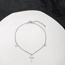 Load image into Gallery viewer, Sterling Silver Anklets Cross Pendant Fashion Adjustable