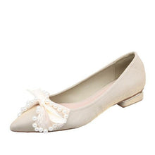 Load image into Gallery viewer, Low Heels Shoes Woman Flats Shallow Mouth Bow Knot
