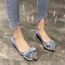 Load image into Gallery viewer, Low Heels Shoes Woman Flats Shallow Mouth Bow Knot