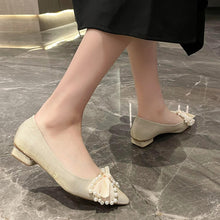 Load image into Gallery viewer, Low Heels Shoes Woman Flats Shallow Mouth Bow Knot