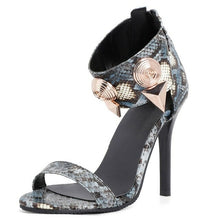 Load image into Gallery viewer, Snake Print Summer Luxury High Heels New Women Sandals - Sophornlilly