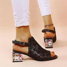 Load image into Gallery viewer, Luxurious Rhinestone Heeled Sandals