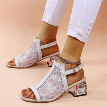 Load image into Gallery viewer, Luxurious Rhinestone Heeled Sandals