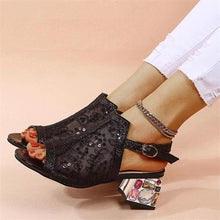 Load image into Gallery viewer, Luxurious Rhinestone Heeled Sandals