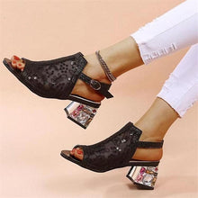 Load image into Gallery viewer, Luxurious Rhinestone Heeled Sandals