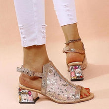 Load image into Gallery viewer, Luxurious Rhinestone Heeled Sandals