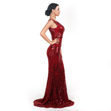 Load image into Gallery viewer, Luxury Champagne Mermaid Evening Dresses V Neck Sleeveless Muslim