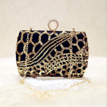 Load image into Gallery viewer, Luxury Crystal Evening Bag Handmade Gold Sequins Rhinestones Women