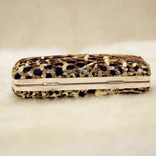 Load image into Gallery viewer, Luxury Crystal Evening Bag Handmade Gold Sequins Rhinestones Women