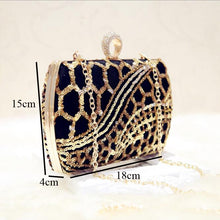 Load image into Gallery viewer, Luxury Crystal Evening Bag Handmade Gold Sequins Rhinestones Women