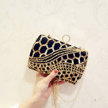 Load image into Gallery viewer, Luxury Crystal Evening Bag Handmade Gold Sequins Rhinestones Women