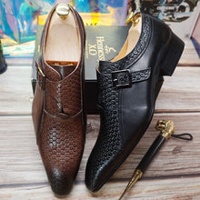 Load image into Gallery viewer, Luxury Men Loafers Shoes Fashion Genuine Leather Monk Strap