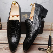 Load image into Gallery viewer, Luxury Men's Loafers Genuine Leather Snake Skin