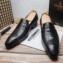 Load image into Gallery viewer, Luxury Men's Loafers Genuine Leather Snake Skin
