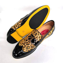 Load image into Gallery viewer, Luxury Men's Suede Loafers Black Yellow