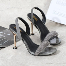 Load image into Gallery viewer, Luxury Rhinestones Women Sandals Elegant Stiletto High Heels Slingback