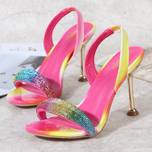 Load image into Gallery viewer, Luxury Rhinestones Women Sandals Elegant Stiletto High Heels Slingback