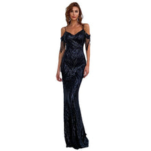 Load image into Gallery viewer, Luxury Sequined Women's Evening Dress One Shoulder Banquet Mermaid