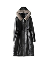 Load image into Gallery viewer, Luxury Sheepskin Leather Suede Coat Duck Down Lingning Mink Fur Hoody
