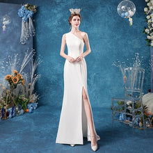 Load image into Gallery viewer, Luxury White Evening Dress Strapless Illusion Sleeveless One Shoulder