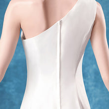 Load image into Gallery viewer, Luxury White Evening Dress Strapless Illusion Sleeveless One Shoulder