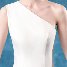 Load image into Gallery viewer, Luxury White Evening Dress Strapless Illusion Sleeveless One Shoulder