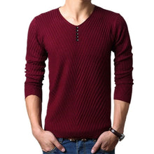 Load image into Gallery viewer, Henley Neck Sweater Men Cashmere Pullover