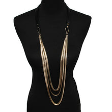 Load image into Gallery viewer, Manilai Multi Layers Leather Snake Chains Necklaces Women Thick Chain